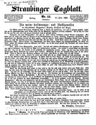 Straubinger Tagblatt Freitag 21. Februar 1868