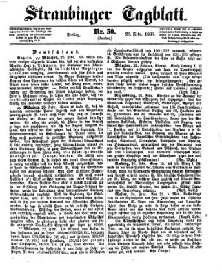 Straubinger Tagblatt Freitag 28. Februar 1868