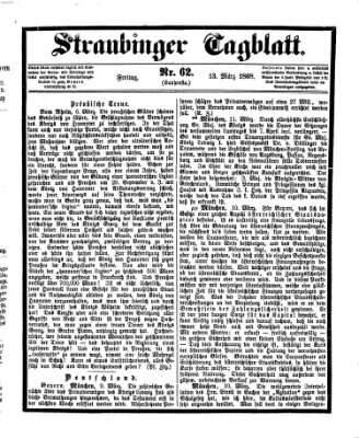 Straubinger Tagblatt Freitag 13. März 1868