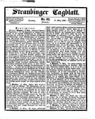 Straubinger Tagblatt Dienstag 17. März 1868