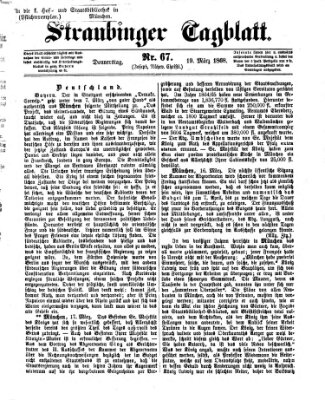 Straubinger Tagblatt Donnerstag 19. März 1868