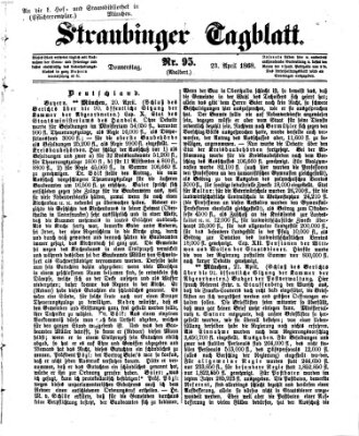 Straubinger Tagblatt Donnerstag 23. April 1868