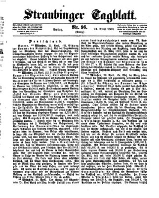 Straubinger Tagblatt Freitag 24. April 1868