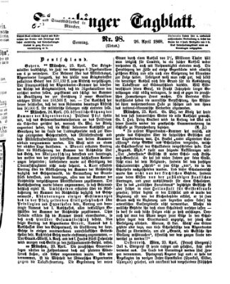 Straubinger Tagblatt Sonntag 26. April 1868