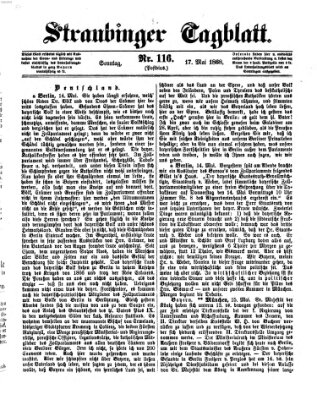 Straubinger Tagblatt Sonntag 17. Mai 1868