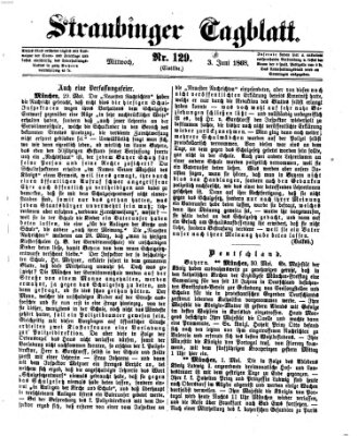 Straubinger Tagblatt Mittwoch 3. Juni 1868