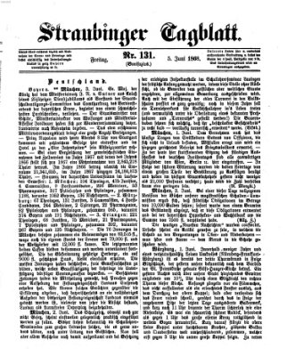 Straubinger Tagblatt Freitag 5. Juni 1868
