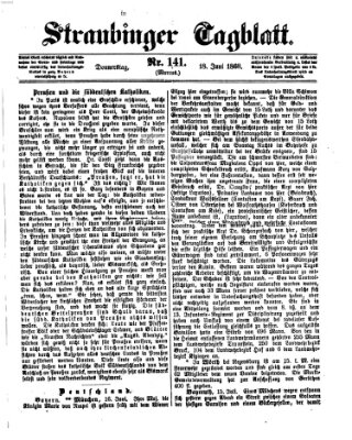 Straubinger Tagblatt Donnerstag 18. Juni 1868