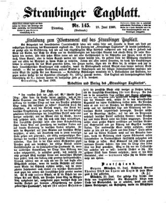 Straubinger Tagblatt Dienstag 23. Juni 1868