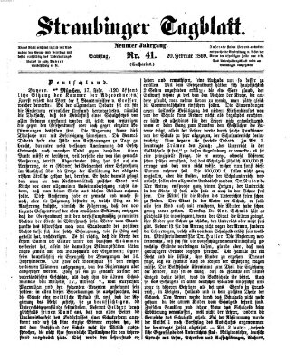 Straubinger Tagblatt Samstag 20. Februar 1869