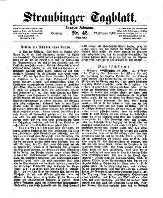 Straubinger Tagblatt Sonntag 21. Februar 1869