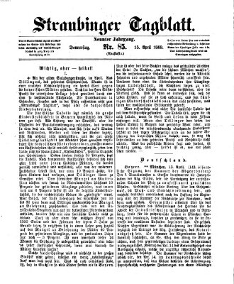 Straubinger Tagblatt Donnerstag 15. April 1869