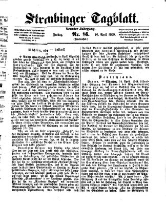 Straubinger Tagblatt Freitag 16. April 1869