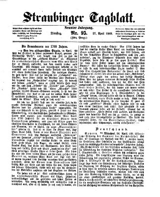 Straubinger Tagblatt Dienstag 27. April 1869