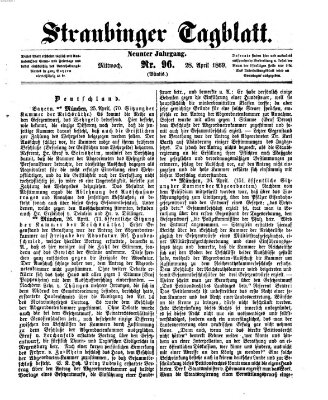 Straubinger Tagblatt Mittwoch 28. April 1869