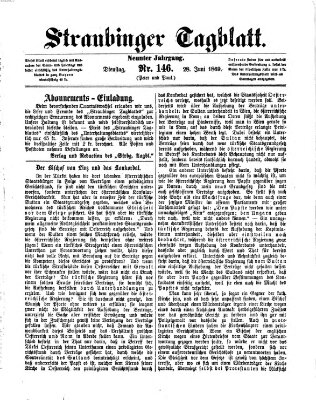 Straubinger Tagblatt Montag 28. Juni 1869