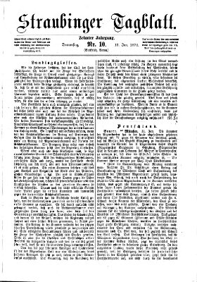 Straubinger Tagblatt Donnerstag 13. Januar 1870