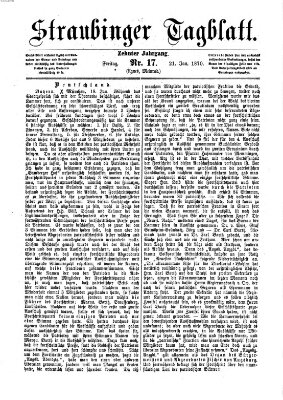 Straubinger Tagblatt Freitag 21. Januar 1870