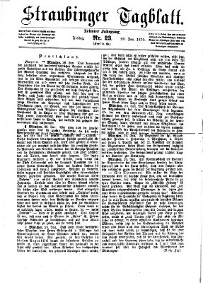 Straubinger Tagblatt Freitag 28. Januar 1870