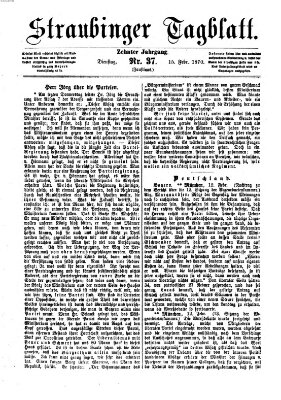 Straubinger Tagblatt Dienstag 15. Februar 1870