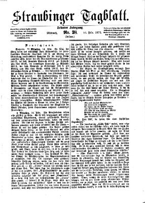 Straubinger Tagblatt Mittwoch 16. Februar 1870