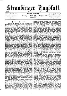 Straubinger Tagblatt Samstag 19. Februar 1870