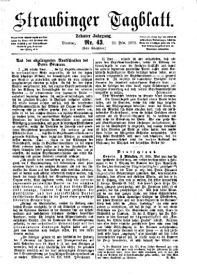 Straubinger Tagblatt Dienstag 22. Februar 1870