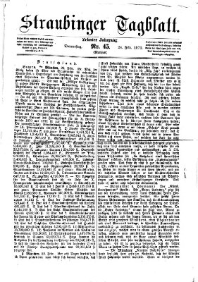 Straubinger Tagblatt Donnerstag 24. Februar 1870