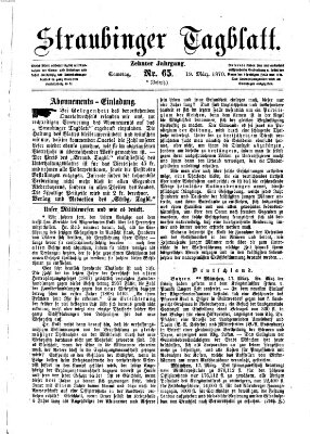 Straubinger Tagblatt Samstag 19. März 1870