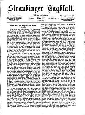 Straubinger Tagblatt Freitag 15. April 1870