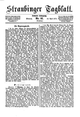 Straubinger Tagblatt Mittwoch 20. April 1870