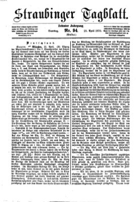 Straubinger Tagblatt Samstag 23. April 1870