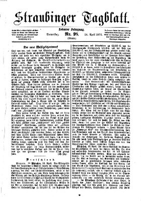 Straubinger Tagblatt Donnerstag 28. April 1870