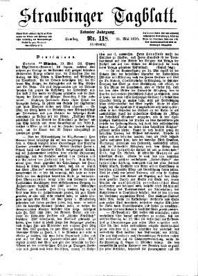 Straubinger Tagblatt Samstag 21. Mai 1870