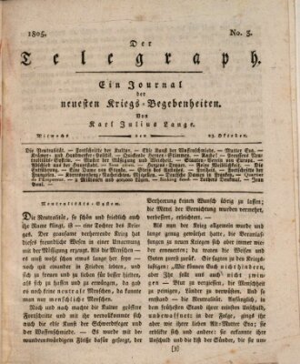 Der Telegraph Mittwoch 23. Oktober 1805