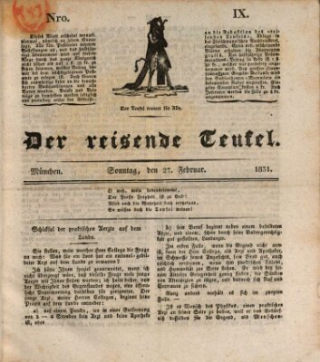 Der reisende Teufel (Der Hofnarr) Sonntag 27. Februar 1831