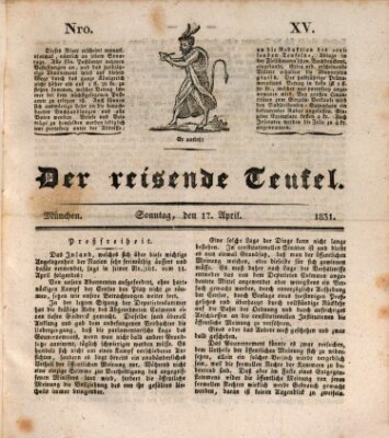 Der reisende Teufel (Der Hofnarr) Sonntag 17. April 1831