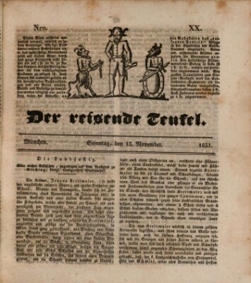 Der reisende Teufel (Der Hofnarr) Sonntag 13. November 1831