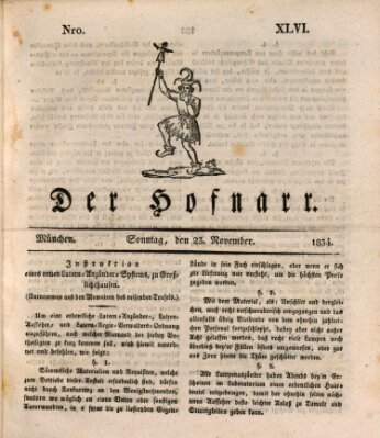 Der Hofnarr Sonntag 23. November 1834