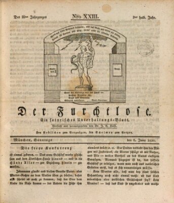 Der furchtlose Bayer (Der reisende Teufel) Sonntag 6. Juni 1830