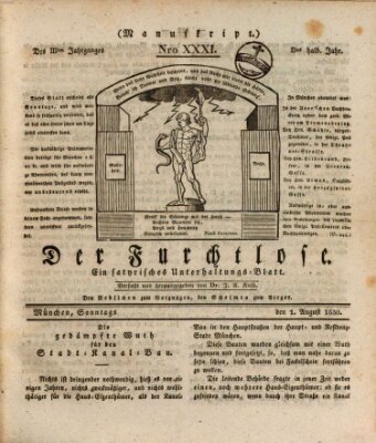 Der furchtlose Bayer (Der reisende Teufel) Sonntag 1. August 1830