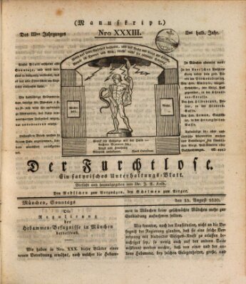 Der furchtlose Bayer (Der reisende Teufel) Sonntag 15. August 1830