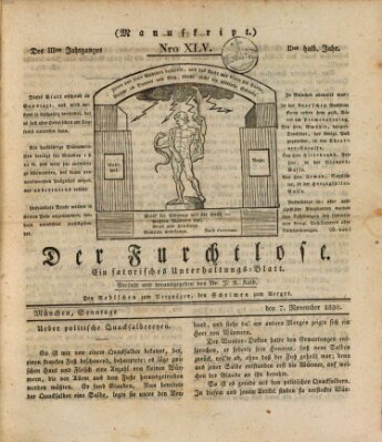 Der furchtlose Bayer (Der reisende Teufel) Sonntag 7. November 1830