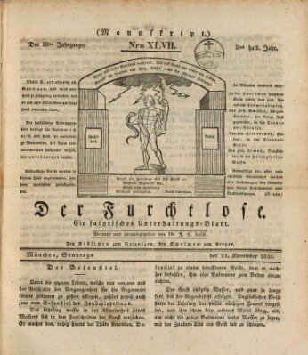 Der furchtlose Bayer (Der reisende Teufel) Sonntag 21. November 1830