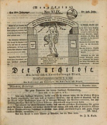 Der furchtlose Bayer (Der reisende Teufel) Sonntag 5. Dezember 1830