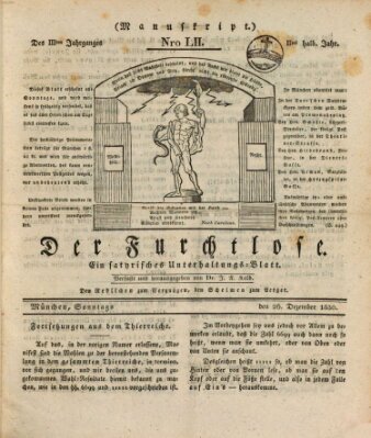 Der furchtlose Bayer (Der reisende Teufel) Sonntag 26. Dezember 1830