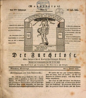 Der furchtlose Bayer (Der reisende Teufel) Sonntag 2. Januar 1831