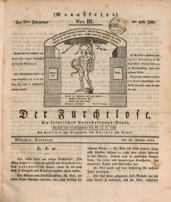 Der furchtlose Bayer (Der reisende Teufel) Sonntag 16. Januar 1831