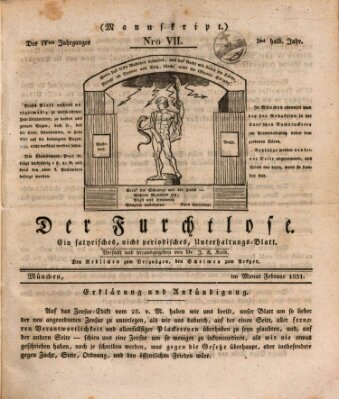 Der furchtlose Bayer (Der reisende Teufel) Sonntag 13. Februar 1831