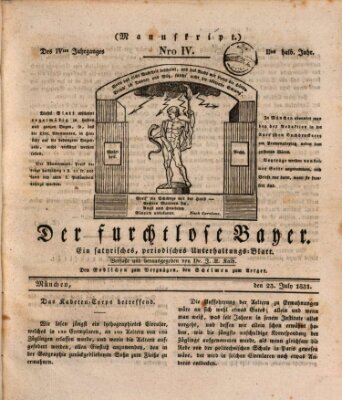 Der furchtlose Bayer (Der reisende Teufel) Samstag 23. Juli 1831